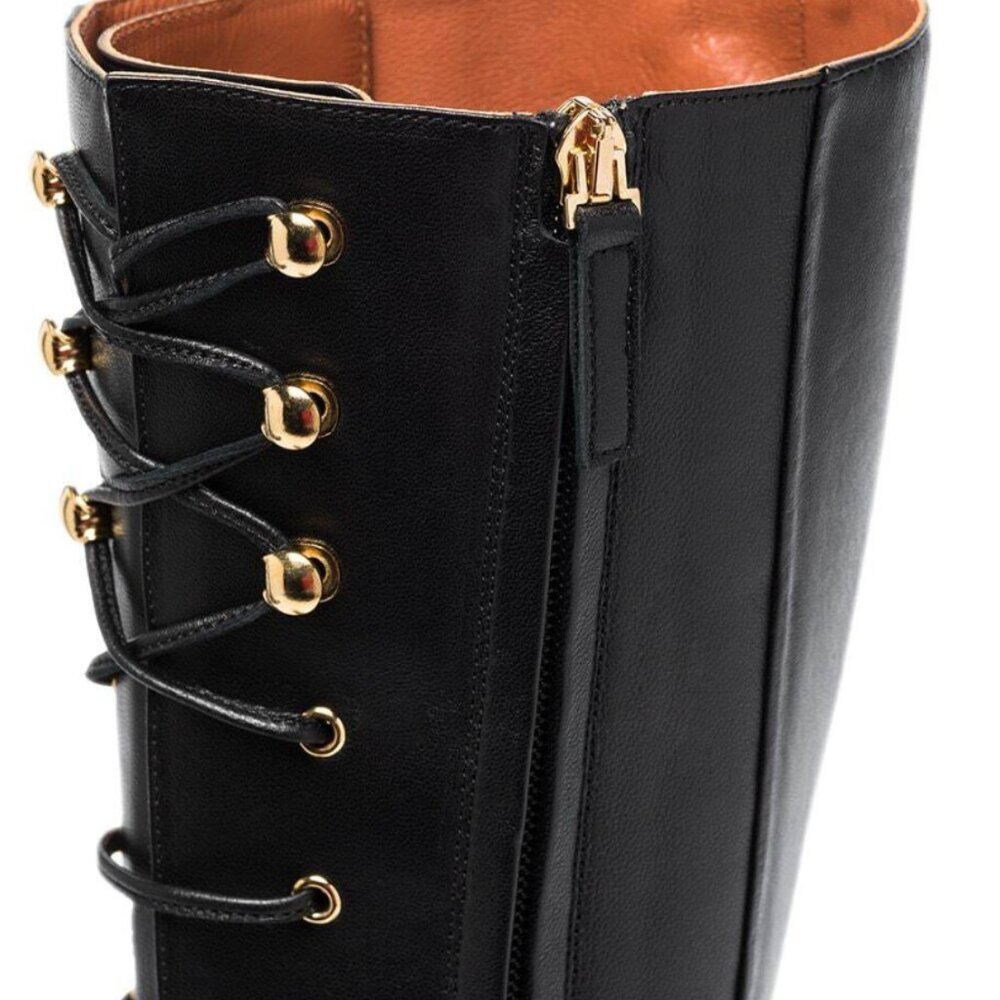 MANU ATELIER Xx Duck 80mm Leather Knee-high Boots In Black Sz 41/11 - Picture 4 of 14